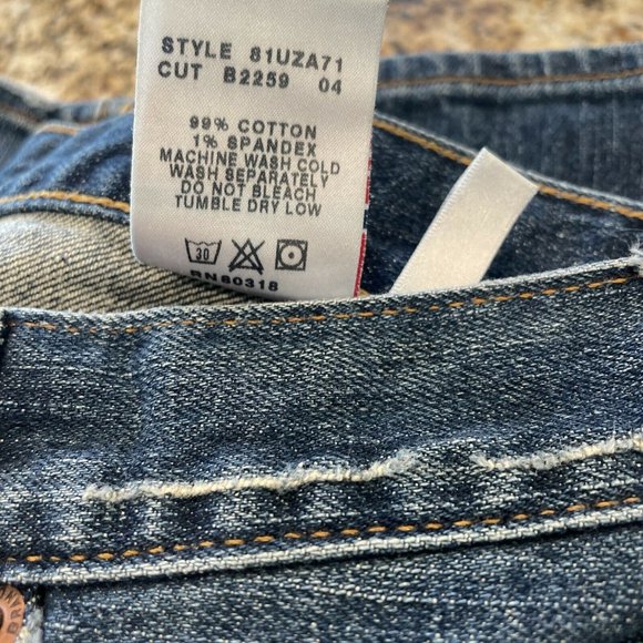 Lucky Brand Dungarees "Dream Jean” Womens Size 4/27 Long Made Is USA Dark Wash - Picture 12 of 12